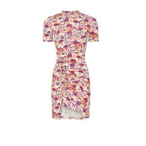 Paco Rabanne Ruched Floral Bodycon Silhouette Sheath Mini Dress, Sz 38, Rt. $810